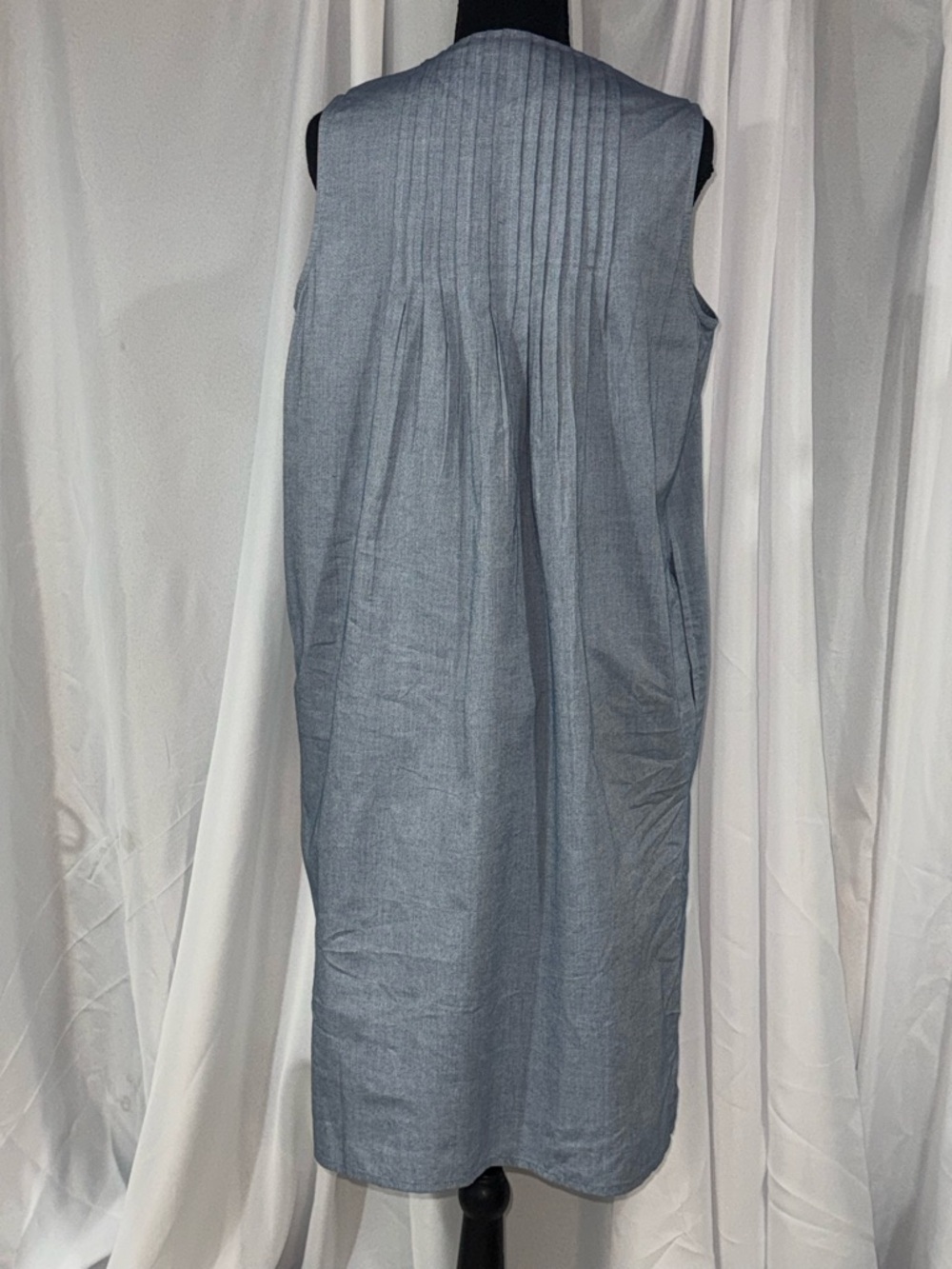 Roaman's Light Blue Midi Dress with Navy Embroidery - Picture 2 of 8